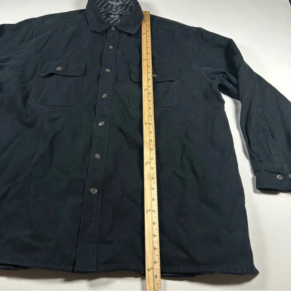 Vintage Levi Strauss Shacket Chamois Lumberjack Camping Shirt Black Mens XXL - Picture 6 of 10